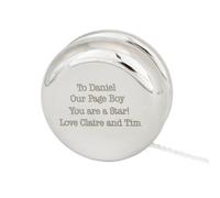 Flair Accessories ENGRAVED PERSONALISED SILVER PLATED YOYO: PERFECT NEW BABY GIFT OR FOR BABY'S CHRISTENING