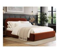 Flair Furniture Flair Alba Burnt Orange Velvet Double Ottoman Bed, Orange