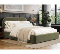Flair Alba Ottoman Bed Khaki Green Velvet Double