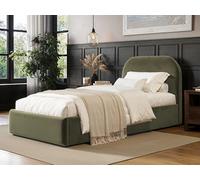 Flair Alba Single Ottoman Bed Khaki Green Velvet