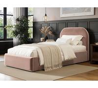 Flair Alba Single Ottoman Bed Pink Velvet