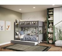 Flair Bea Wooden Bunk Bed With Trundle Grey