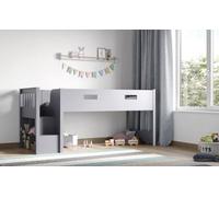 Flair Charlie Grey Mid Sleeper Wooden Frame - Size: Single - Wilko