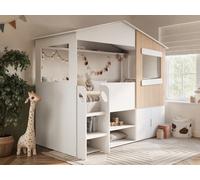 Flair Dreamland House Bed With Storage White & Oak