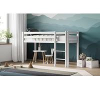 Flair Elara Wooden Shorty Mid Sleeper Bed in White | Size: Junior Flair White Junior