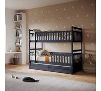 Elvis Bunk Bed with Trundle And Drawers Flair Grey EU Single