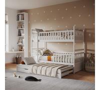 Flair Elvis Bunk Bed with Trundle & Drawers in White | Size: EU Single Flair White EU Single