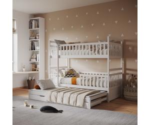 Flair Elvis Bunk Bed With Trundle And Drawers - White