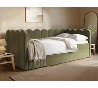 Flair Esme Cloud Day Bed With Trundle Khaki Green Velvet