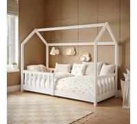 Flair Explorer Shorty Play House Floor Bed with Rails Wooden White | Size: Junior Flair White Junior