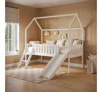Flair Explorer Slide Mid Sleeper Bed with Rails in White | Size: Single Flair White Single