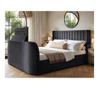 Flair Fallon Tv Side Lift Ottoman Bed Charcoal Velvet Super King