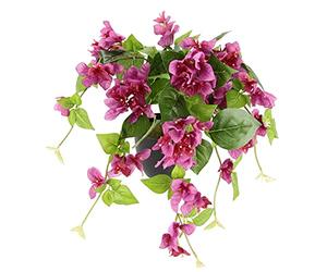 Flair Flower Bougainvillea with red Pot, Treble Bush, Vine, Textile, Plastic Plant Trees, Artificial, Decoration, Flowers, Fuchsia, 60x40x40 cm
