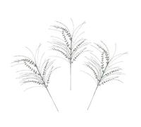 Flair Flower Leaf Glitter Stones Branch Arrangements Advent Single Artificial Stem Flower Decoration for Christmas Tree Wreaths Set of 3, Green, 30x30x80 cm