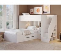 Flair Greyson Staircase Triple Bunk Bed With Storage White