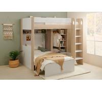Flair Hampton L Shape Bunk Bed With Wardrobe White & Oak