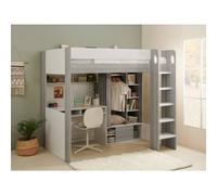 Flair Hampton Single High Sleeper Bed with Desk & Wardrobe in Grey Flair Grey Single