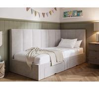 Flair Furniture Flair Harley Bed Frame With Storage Drawers Beige Boucle, Cream