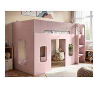 Flair Lino Playhouse Mid Sleeper Bed in Pink | Size: Single Flair Pink Single