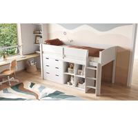 Flair Loop Mid Sleeper Bed Full Set in White | Size: Single Flair White Single