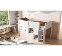 Flair Loop White Mid Sleeper Bed with Storage and Reversible Ladder - Size: 115 x 109 x 198cm - Wilko