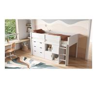 Flair Loop White Mid Sleeper Bed with Storage and Reversible Ladder - Size: 115 x 109 x 198cm - Wilko
