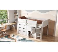 Flair Loop White Mid Sleeper Bed with Storage and Reversible Ladder - Size: 115 x 109 x 198cm - Wilko