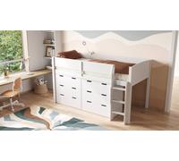 Flair Loop Mid Sleeper Bed Storage Set in White | Size: Single Flair White Single