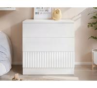 Flair Furniture Flair Luca 3 Drawer Chest White Ribbed, White