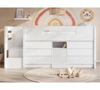Flair Luca Mid Sleeper Ribbed Storage Bed White