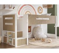 Flair Luca Mid Sleeper Ribbed White & Oak