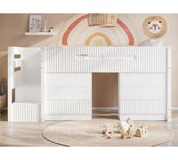 Flair Luca Mid Sleeper With 3 Drawers Chest Pair Ribbed White