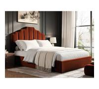 Flair Margot Ottoman Bed Burnt Orange Velvet | Size: Double Flair Orange Double