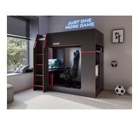 Flair Meridian Gaming High Sleeper With Storage Black & Red