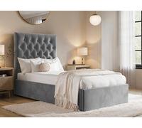 Flair Milan Single Velvet Ottoman Bed Grey