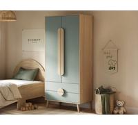Flair Noah 2 Door Wardrobe With 2 Drawers Oak & Green