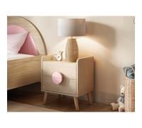 Flair Noah 2 Drawer Bedside Table Oak in Pink Flair Pink