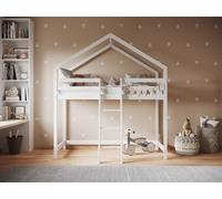 Flair Nook House Mid Sleeper Bed in White | Size: Single Flair White Single