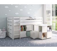 Flair Noomi Nora Midi Wooden Midsleeper Full Set - White