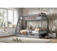 Flair Noomi Nora Triple Wooden Bunk Bed - Grey