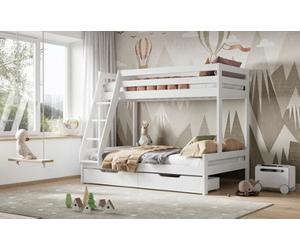 Flair Noomi Nora Triple Wooden Bunk Bed - White
