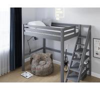 Studio Loft Bed Double High Sleeper Grey - Grey
