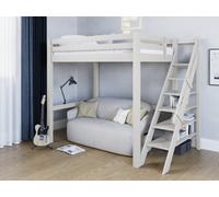 Studio Loft Bed Double High Sleeper White - White