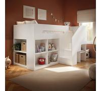 Flair Quinn Staircase Mid Sleeper Bed With Storage White