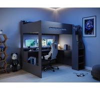 Flair Furniture Flair Skyhigh Small Double Gaming High Sleeper Anthracite, Grey