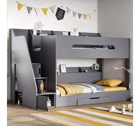 Slick Staircase Bunk Bed with Storage Flair Grey Single