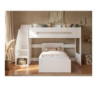 Flair Stepaside L Shaped Bunk Bed - White