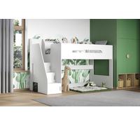 Flair Stepaside Staircase High Sleeper Bed in White | Size: Single Flair White Single