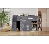 Flair Stepaside Staircase High Sleeper Storage Station in Grey | Size: Single Flair Grey Single
