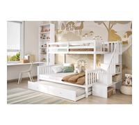 Flair Tag Triple Staircase Bunk Bed With Trundle White